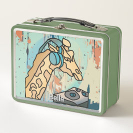 Street Retro Giraffe met hoofdtelefoon