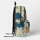 Street Retro Giraffe met hoofdtelefoon Bedrukte Rugzak (Links)