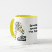 Street Retro Giraffe met hoofdtelefoon | grappig Mok (Voorkant links)