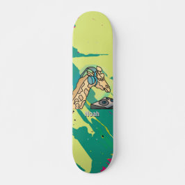 Street Retro Giraffe met hoofdtelefoon Persoonlijk Skateboard