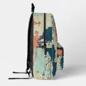 Street Retro hond met gitaar | grappig Bedrukte Rugzak (Links)