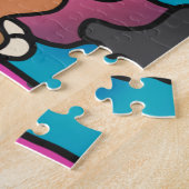 Street Retro hond met gitaar | grappig Legpuzzel (Zijkant)