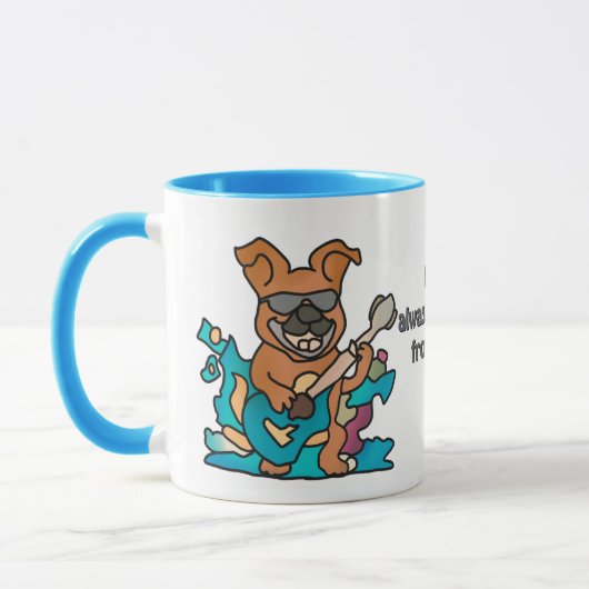 Street Retro hond met gitaar | grappig Mok (Links)