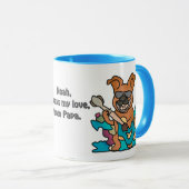 Street Retro hond met gitaar | grappig Mok (Voorkant rechts)