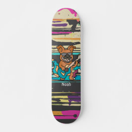 Street Retro hond met gitaar | grappig Persoonlijk Skateboard