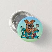 Street Retro hond met gitaar | grappig Ronde Button 3,2 Cm (Voorkant /achterkant)