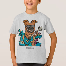 Street Retro hond met gitaar | grappig T-shirt