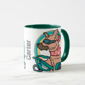 Street Retro Hond met Zonnebril | grappig Mok (Voorkant rechts)