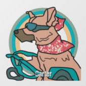 Street Retro Hond met Zonnebril | grappig Raamsticker (Vel)