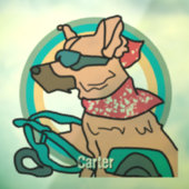 Street Retro Hond met Zonnebril | grappig Raamsticker (Vel 3)