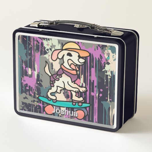 Street Retro hond op skateboard | grappig (Achterkant)