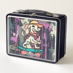 Street Retro hond op skateboard grappig