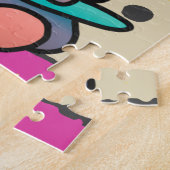 Street Retro hond op skateboard | grappig Legpuzzel (Zijkant)