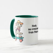 Street Retro hond op skateboard | grappig Mok (Voorkant links)