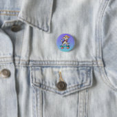 Street Retro hond op skateboard | grappig Ronde Button 3,2 Cm (In situ)