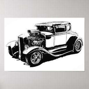 Street Rod Drawing Poster