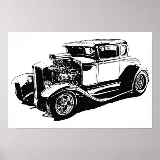 Street Rod Drawing Poster (Voorkant)
