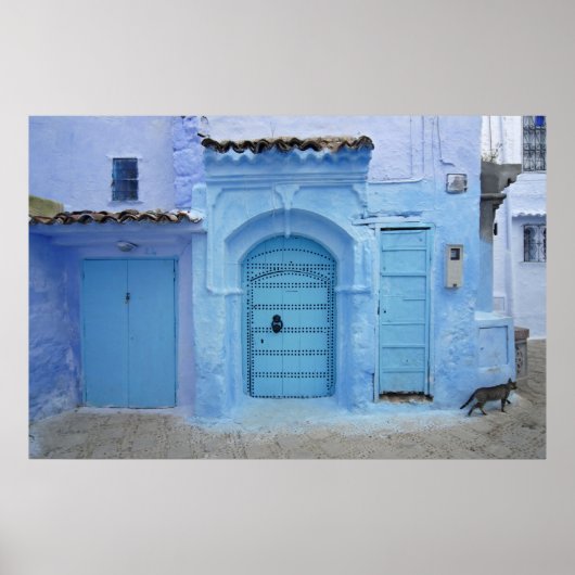 Street Scene, Chefchaouen Poster (Voorkant)