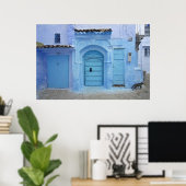 Street Scene, Chefchaouen Poster (Thuiskantoor)