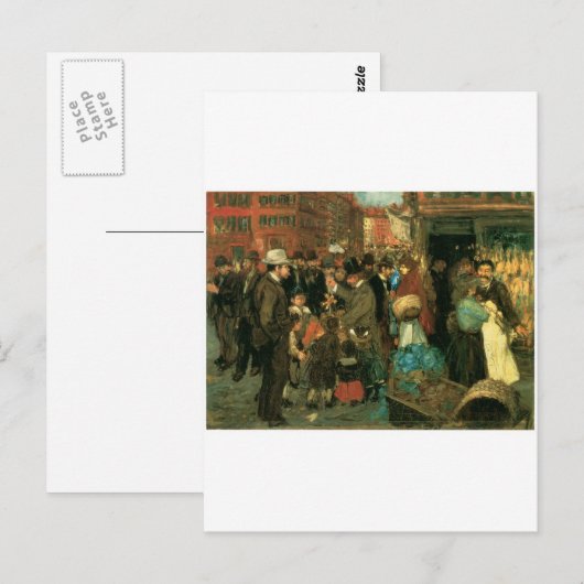 Street Scene, Hester Street, New York c. 1905 Briefkaart (Voorkant / Achterkant)