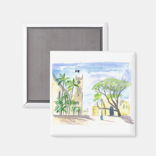 Street Scene in Bridgetown Barbados Magneet (Voorkant / Achterkant)