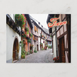 Street scene in Eguisheim, Frankrijk Briefkaart