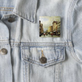 Street Scene in New York Vierkante Button 5,1 Cm (In situ)