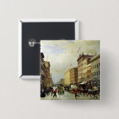 Street Scene in New York Vierkante Button 5,1 Cm (Voorkant /achterkant)