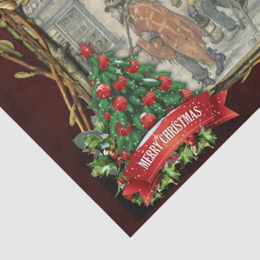 Street scene in Old Amsterdam Tissuepapier (Detail)