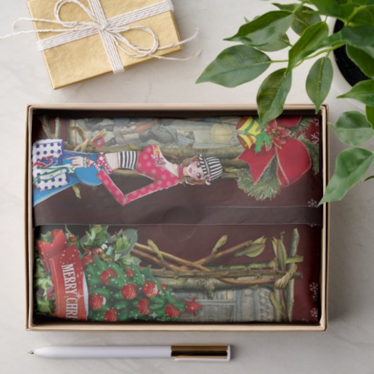 Street scene in Old Amsterdam Tissuepapier (Geschenk)