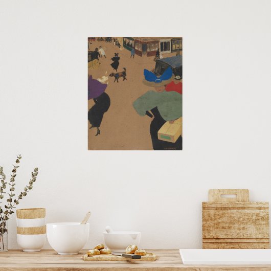 Street Scene in Parijs Poster (Keuken)