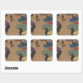 Street Scene in Parijs Vierkante Sticker (Vel)