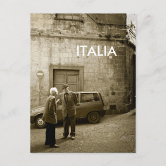 Street scene in sepia briefkaart met tekst: "Itali
