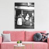 Street scene in Victoriaans Londen Canvas Afdruk (Insitu (Woonkamer))