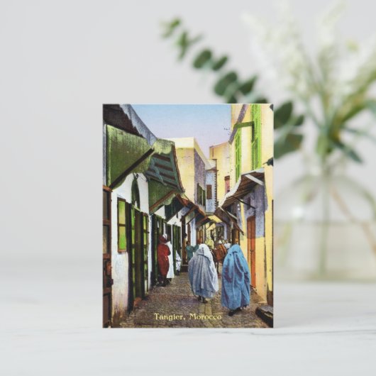  Street Scene of Tangier, Marokko Briefkaart (Staand voorkant)