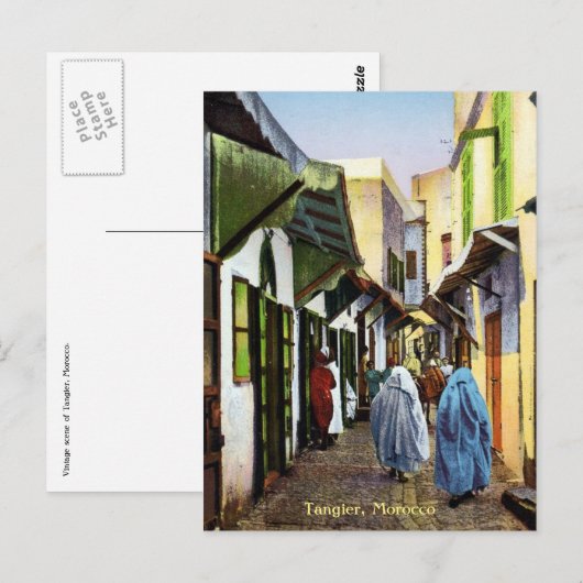  Street Scene of Tangier, Marokko Briefkaart (Voorkant / Achterkant)