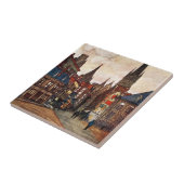  Street Scene Rouen France Medieval Tegeltje (Zijkant)