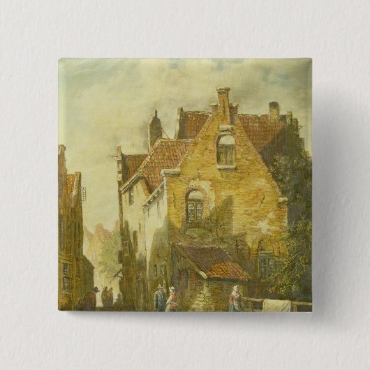 Street Scene Vierkante Button 5,1 Cm (Voorkant)