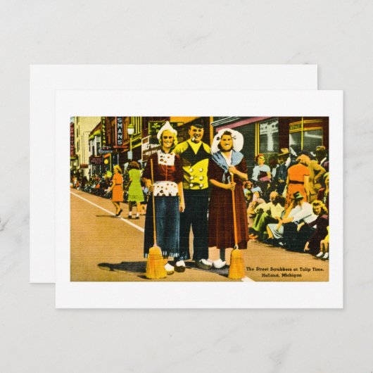 Street Scrubbers op het Tulip Festival, Holland, M Briefkaart (Voorkant / Achterkant)