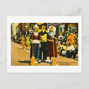Street Scrubbers op het Tulip Festival, Holland, M Briefkaart