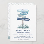 Street Sign 8th Grade Gradution Party Invitation Kaart (Voorkant / Achterkant)