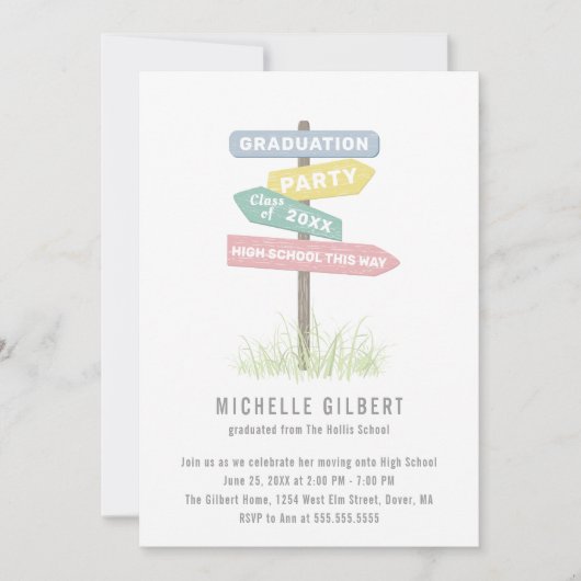 Street Sign 8th Grade Gradution Party Kaart (Voorkant)
