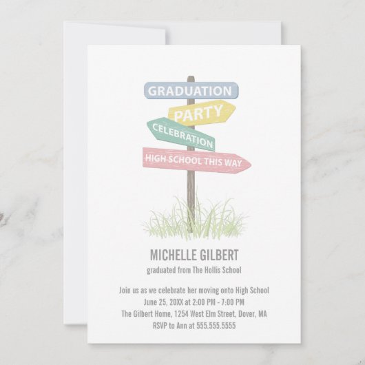 Street Sign 8th Grade Gradution Party Kaart (Voorkant)