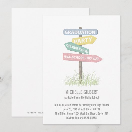 Street Sign 8th Grade Gradution Party Kaart (Voorkant / Achterkant)