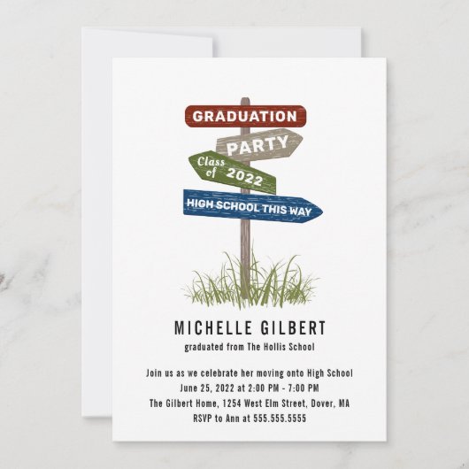 Street Sign 8th Grade Gradution Party Kaart (Voorkant)