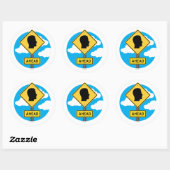 Street Sign AHEAD Ronde Sticker (Vel)
