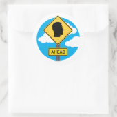 Street Sign AHEAD Ronde Sticker (Tas)