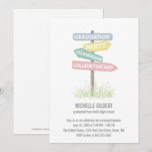 Street Sign Graduparty Kaart (Voorkant / Achterkant)