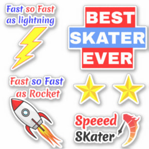 Street Skateboard Stickers (Snel Schaatsontwerp)