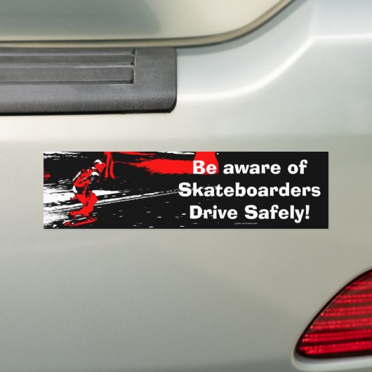 Street Skater - Skateboarder Bumpersticker (Op auto)